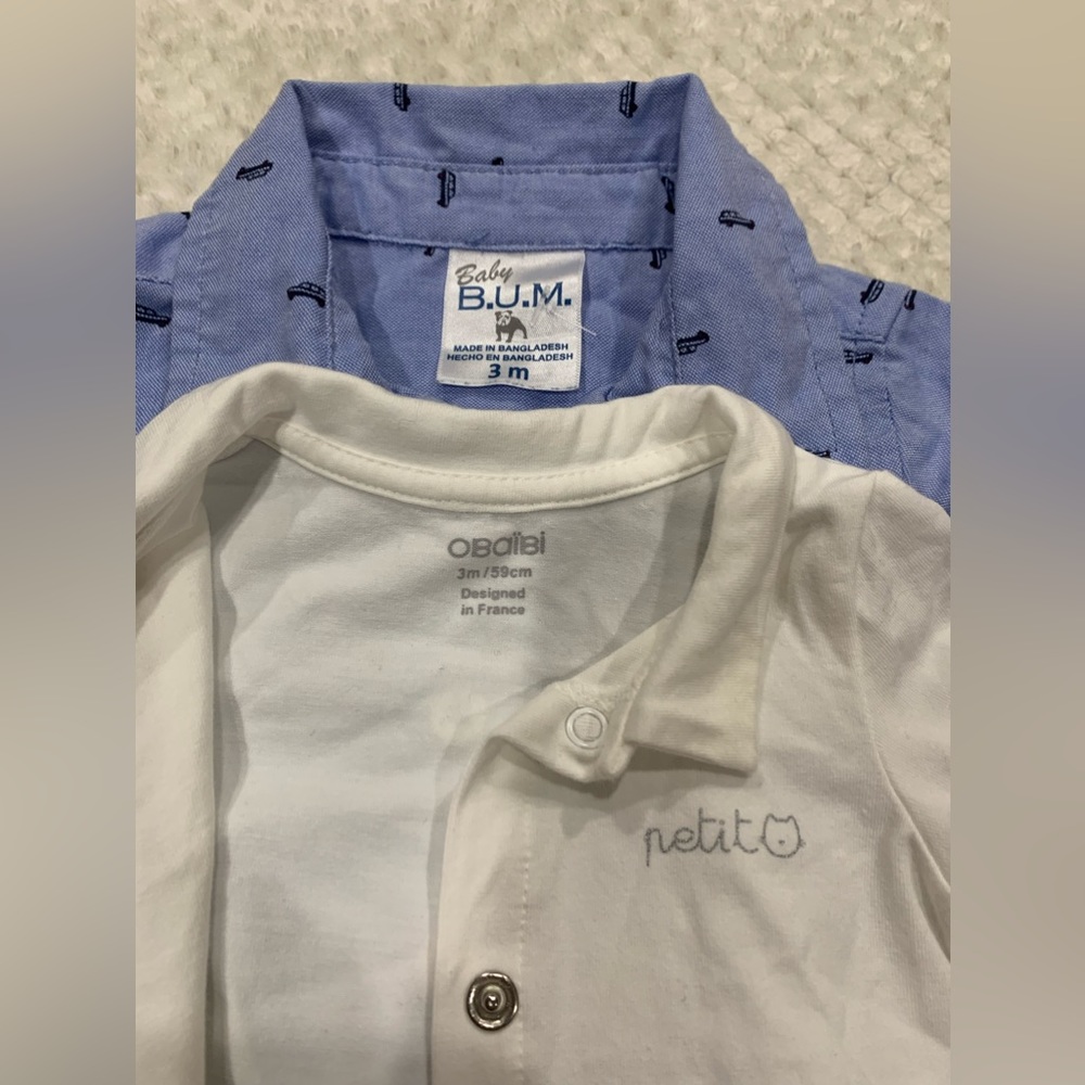 Baby BUM Collard / Obaibi collard Shirt Size 3Months